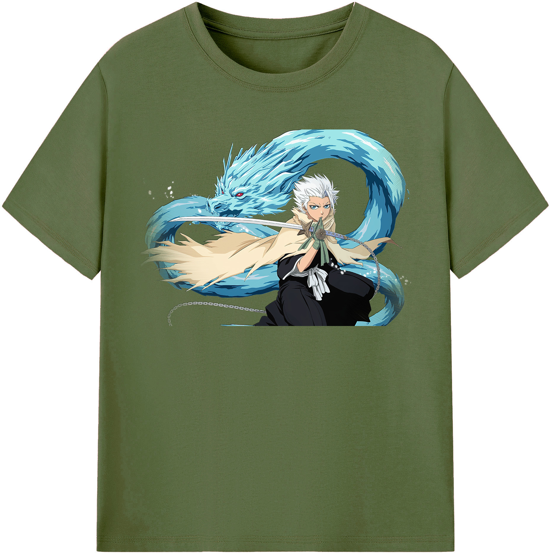 （画像用） ブリーチ 日番谷冬獅郎（ひつがや とうしろう） BLEACH Hitsugaya Toushirou 綿100％半袖Tシャツ（フロントプリント）